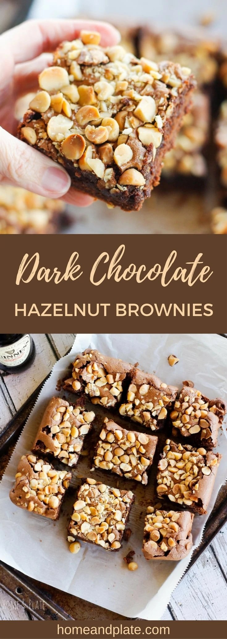 Fudgy Guinness Brownies with Dark Chocolate and Hazelnuts Home & Plate